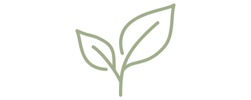 Minimalist green leaf icon – symbol of sustainability for Green Label Talks